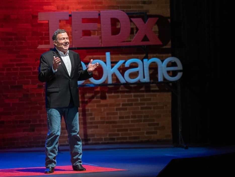 Terry L. Fossum on the TEDxSpokane stage